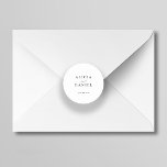 Simple minimalist elegant wedding envelope seal<br><div class="desc">Elegant simple minimal wedding invitation envelope seal sticker featuring a classy stylish chic trendy calligraphy script. Easy to personalize with your details! Suitable for formal black tie neutral weddings. Please note that the background color can be changed to match your wedding color scheme. If comfortable doing it, you can change...</div>
