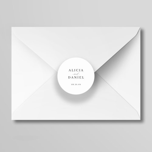 Simple minimalist elegant wedding envelope seal