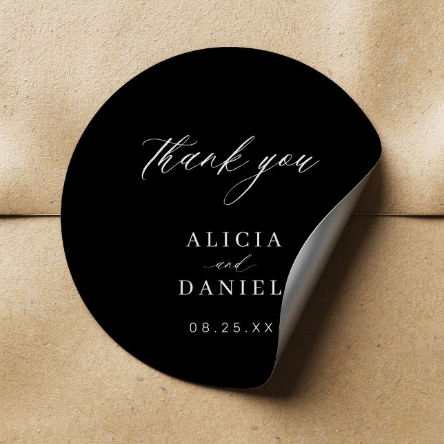 Simple minimalist elegant wedding favor classic ro round sticker (Creator Uploaded)