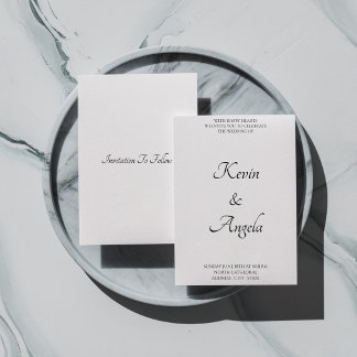 Simple Minimalist Elegant Wedding  Invitation