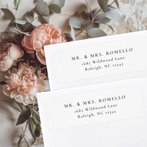 Simple Minimalist Elegant Wedding Return Address Label
