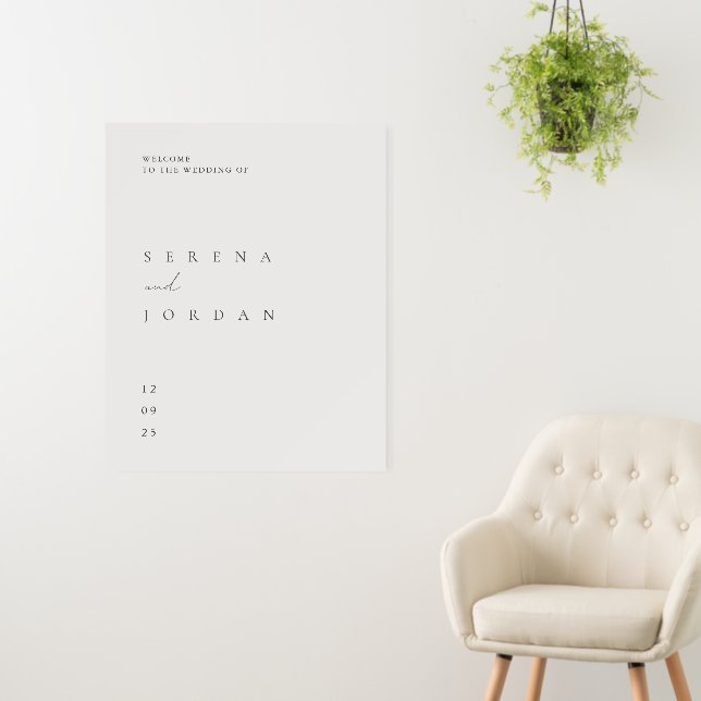 Simple Minimalist Elegant Wedding Welcome  Foam Board (In Situ (Wall))