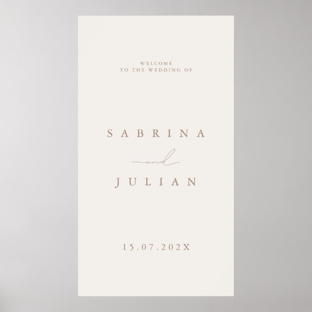 Simple Minimalist Elegant Wedding Welcome Poster (Front)