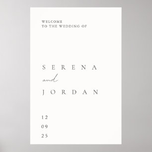 Simple Minimalist Elegant Wedding Welcome Poster