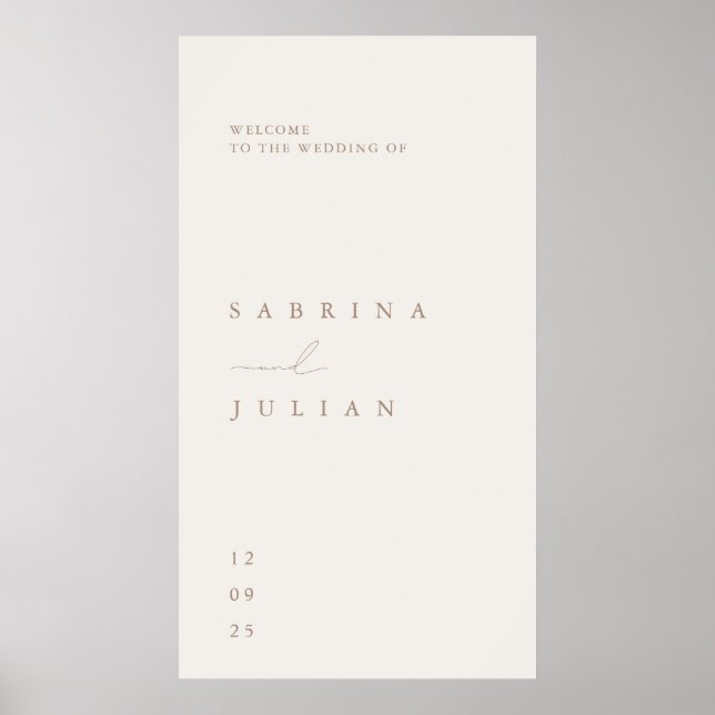 Simple Minimalist Elegant Wedding Welcome Poster (Front)