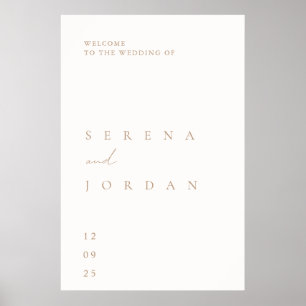Simple Minimalist Elegant Wedding Welcome Poster