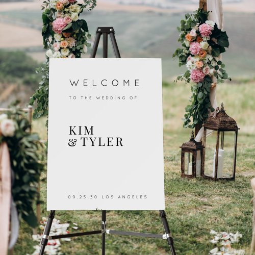 Simple minimalist elegant wedding welcome sign