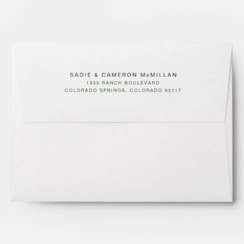 Simple Minimalist Emerald Green Return Address Envelope