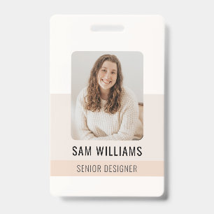 Simple Minimalist Employee Staff ID Badge