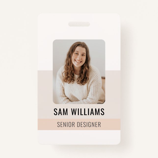 Simple Minimalist Employee Staff ID Badge (Front)