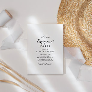 Simple Minimalist Engagement Party Invitation