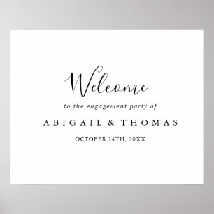 Simple Minimalist Engagement Party Welcome Sign