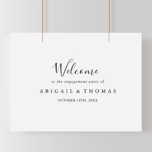 Simple Minimalist Engagement Party Welcome Sign