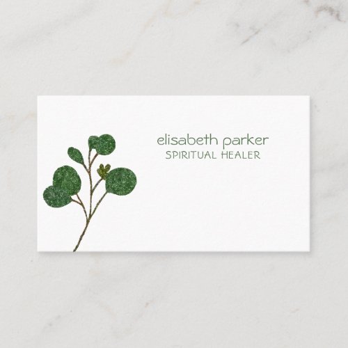 Simple minimalist eucalyptus therapy specialist business card