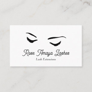 Simple Minimalist Eyelash Extensions Beauty Salon Business Card
