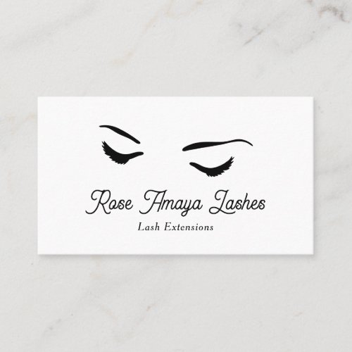 Simple Minimalist Eyelash Extensions Beauty Salon Business Card