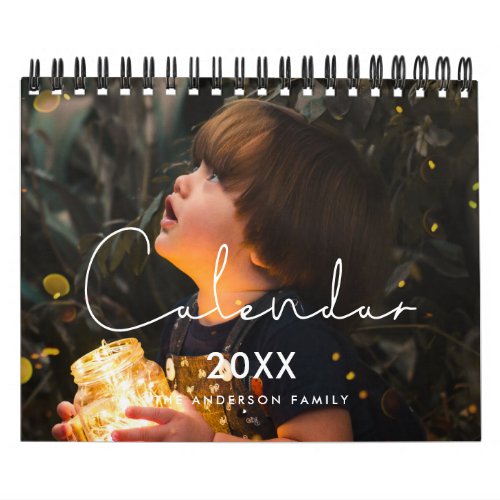 Simple minimalist family 2024 photo calendar