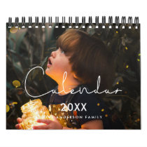 Simple minimalist family 2025 photo calendar