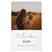 Simple minimalist family calendar 2025