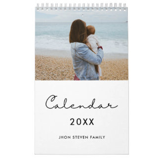 Simple minimalist family calendar 2027