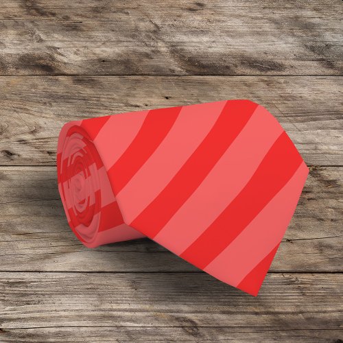 Simple Minimalist Festive Red Bold Striped Pattern Neck Tie