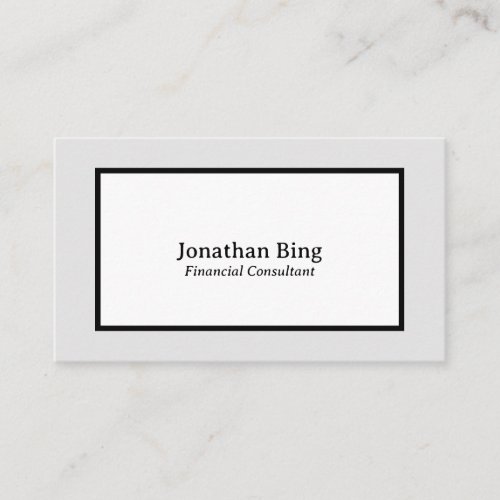 Simple Minimalist Financial Planner Business  Business Card