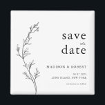 Simple Minimalist Floral Wedding Save the Date Magnet<br><div class="desc">Simple Minimalist Floral Wedding Save the Date</div>