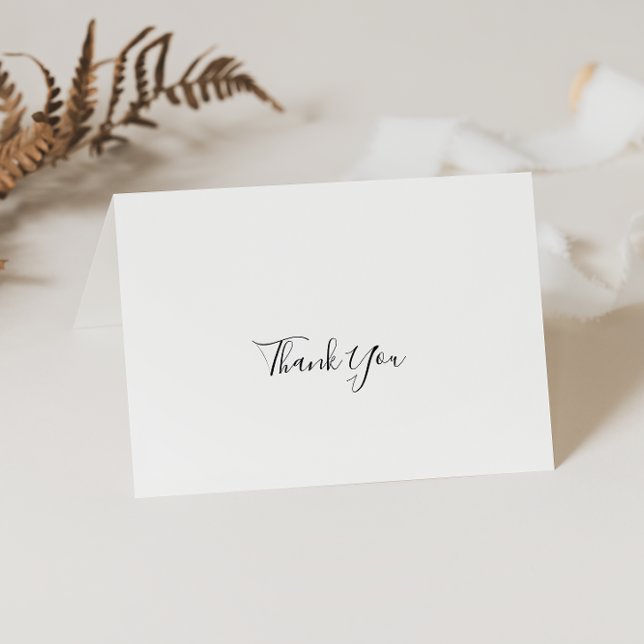 Simple Minimalist Folded Wedding Thank You Card (Creator Uploaded)