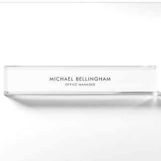 Simple Minimalist Formal Acrylic Desk Name Plate