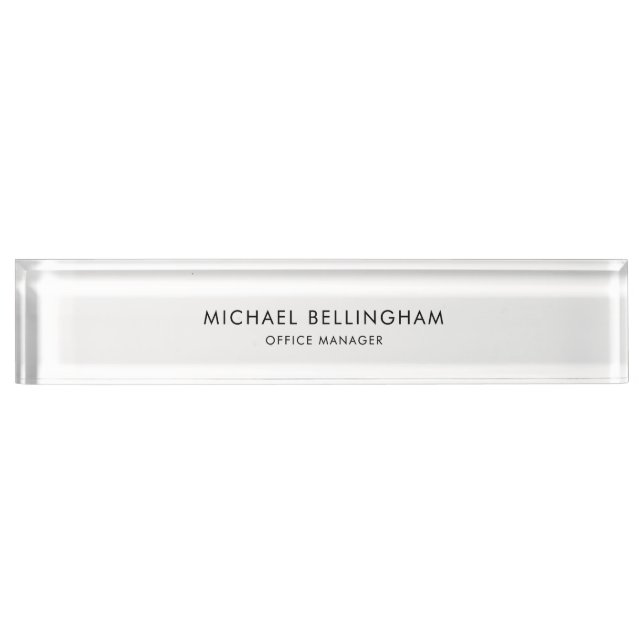 Simple Minimalist Formal Acrylic Desk Name Plate (Front)