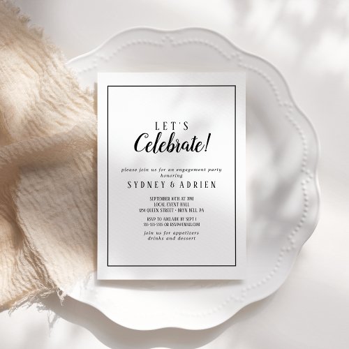 Simple Minimalist Frame Lets Celebrate Party Invitation