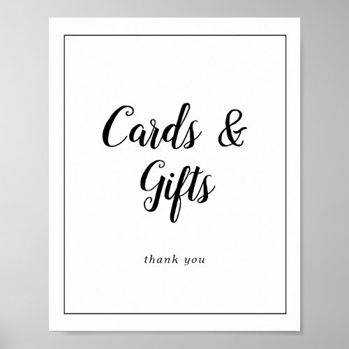 Simple Minimalist Frame Wedding Cards and Gifts Poster