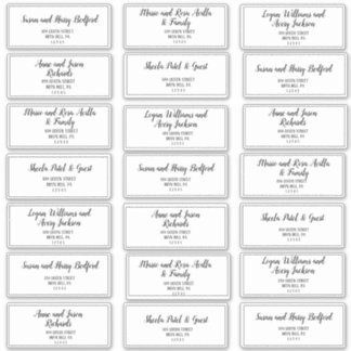 Simple Minimalist Frame Wedding Guest Address Sticker