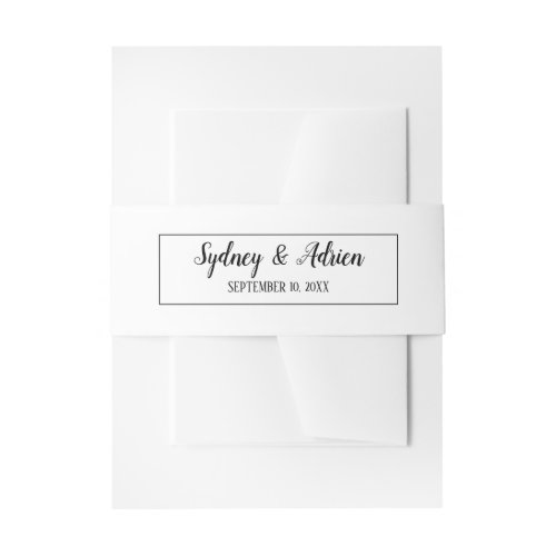 Simple Minimalist Frame Wedding Invitation Belly Band