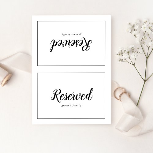 Simple Minimalist Frame Wedding Reserved Sign