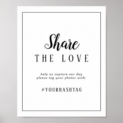 Simple Minimalist Frame Wedding Share the Love Poster