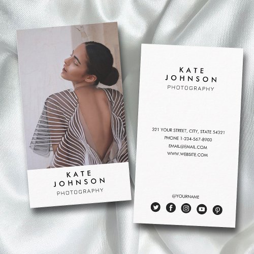 Simple Minimalist Full Photo Simple Photography Business Card