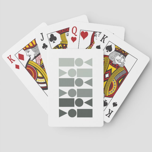 Simple Minimalist Geometric Shapes in Gray Poker Cards (Back)