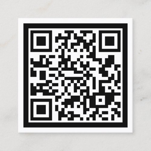 Simple minimalist giant QR code  Square Business Card