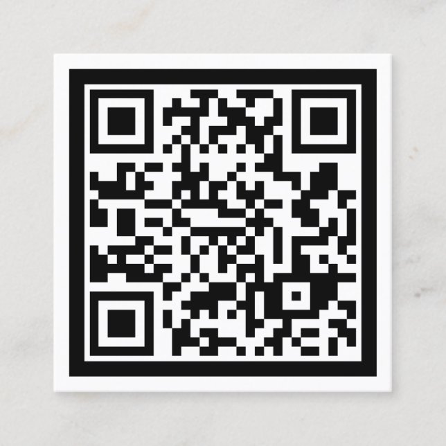 Simple minimalist giant QR code  Square Business Card (Front)