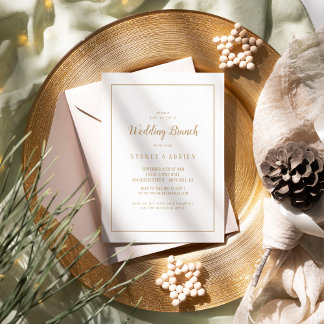 Simple Minimalist|Gold Bridal Shower Frame  Invitation