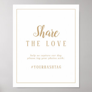 Simple Minimalist Gold Frame Share the Love Poster