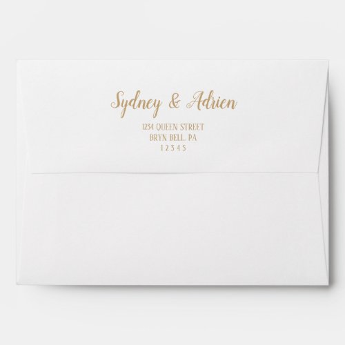 Simple MinimalistGold Frame Wedding Invitation  Envelope