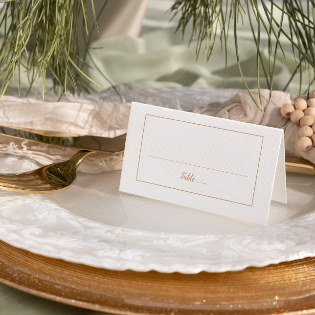 Simple Minimalist|Gold Frame Wedding Place Card (Creator Uploaded)