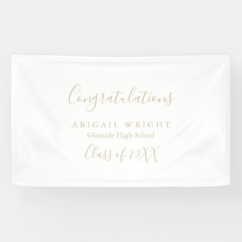 Simple Minimalist Gold Graduation Party Banner