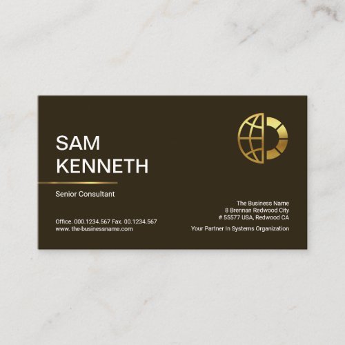 Simple Minimalist Gold Line CEO Entrepreneur Business Card
