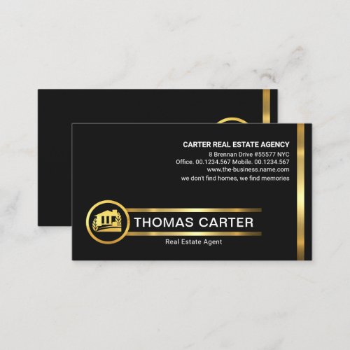 Simple Minimalist Gold Lines Realtor Business Card