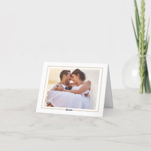 Simple Minimalist Gold Photo Frame Thank You Card