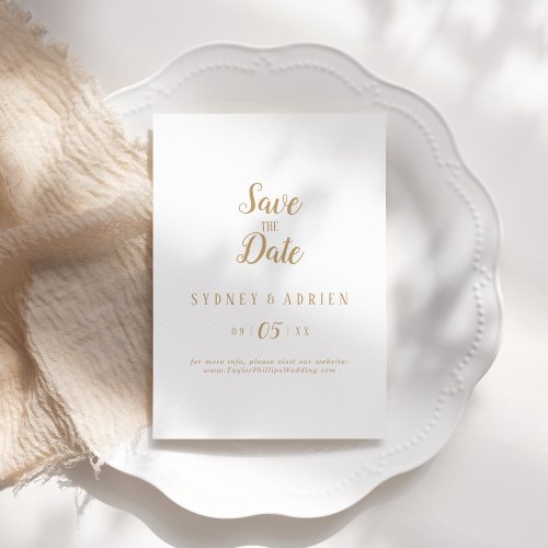 Simple MinimalistGold Wedding Save The Date