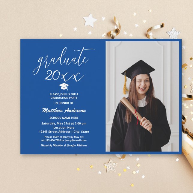 Simple Minimalist Graduate 2024 Graduation Photo Invitation (Creator Uploaded)